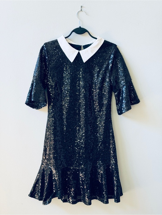 VENUS Dresses & Skirts - Audrey Hepburn meets Wednesday Adams. VENUS Sequin Mini W/ Peter Pan Collar.